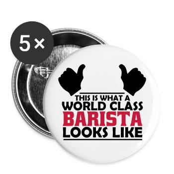 world class barista - Buttons large 2.2''/56 mm (5-pack) - white - Front