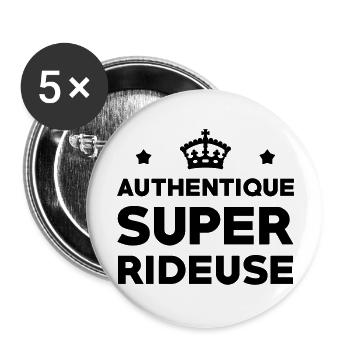 Rider / Ride / Rideuse / Sport Extrême - Lot de 5 grands badges (56 mm) - blanc - Devant