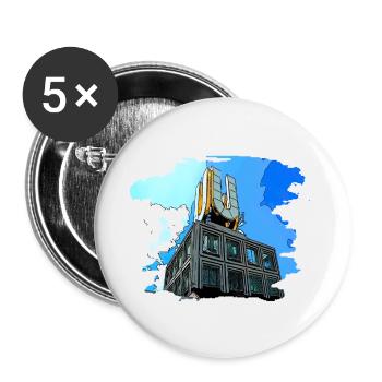 Ville de la tour U de Dortmund - Lot de 5 grands badges (56 mm) - blanc - Devant