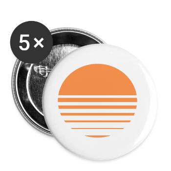 Rising Sun - Buttons large 2.2''/56 mm (5-pack) - white - Front