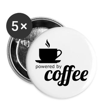 Kaffee - Buttons groß 56 mm (5er Pack) - Weiß - Vorne