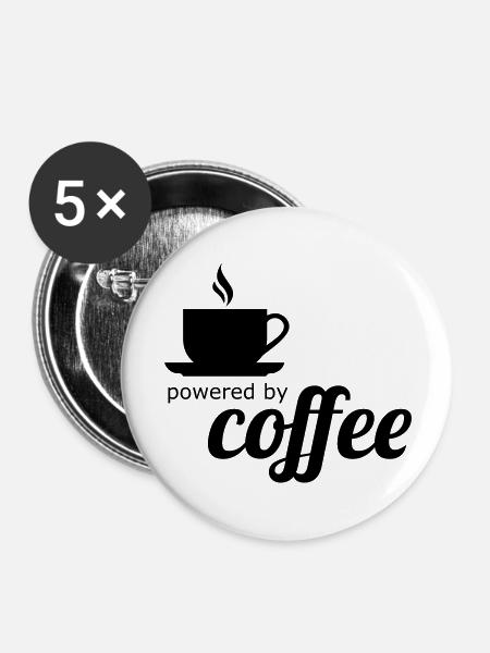 Kaffee - Buttons groß 56 mm (5er Pack) - Weiß