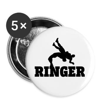 Ringen - Buttons groß 56 mm (5er Pack) - Weiß - Vorne