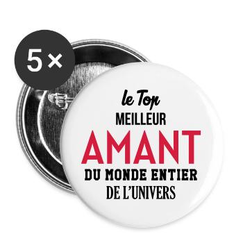 Sex / ziehen / Verführung / Alkohol / sexy - Buttons groß 56 mm (5er Pack) - Weiß - Vorne
