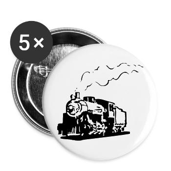 dampflok railroad locomotive romance - Buttons large 2.2''/56 mm (5-pack) - white - Front