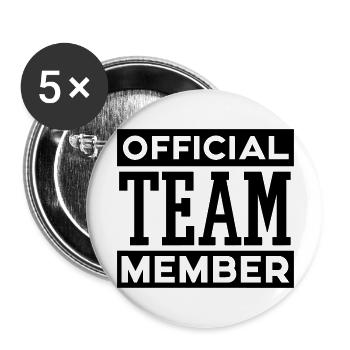 OFFICIAL TEAM MEMBER - Buttons groß 56 mm (5er Pack) - Weiß - Vorne