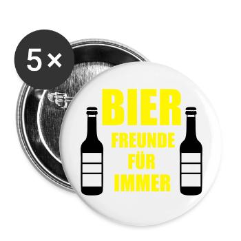 bier_freunde - Buttons groß 56 mm (5er Pack) - Weiß - Vorne