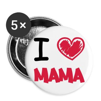 i_love_mama_2 - Buttons groß 56 mm (5er Pack) - Weiß - Vorne