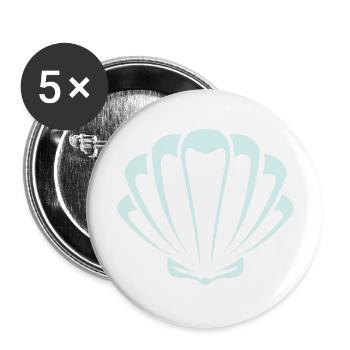 muschel - Buttons groß 56 mm (5er Pack) - Weiß - Vorne
