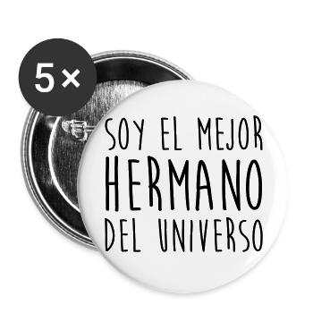 Hermanita Hermano Nacimiento Bebé Papá Mamá - Buttons groß 56 mm (5er Pack) - Weiß - Vorne