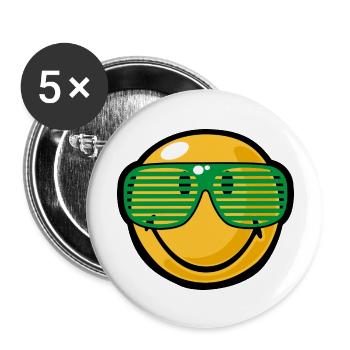 Smiley Sunglasses - Buttons groß 56 mm (5er Pack) - Weiß - Vorne