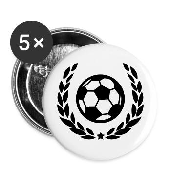 Fußball im Lorbeerkranz / Euro- Welt- Meister Logo - Buttons large 2.2''/56 mm (5-pack) - white - Front