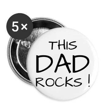 Dad - Daddy - Father's Day - Baby - Birth - Humor - Buttons large 2.2''/56 mm (5-pack) - white - Front