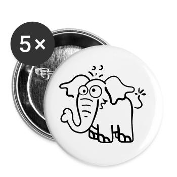 Drôle d'éléphant. - Lot de 5 grands badges (56 mm) - blanc - Devant