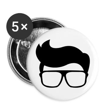 nerd - Buttons groß 56 mm (5er Pack) - Weiß - Vorne