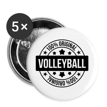 Volleyball - Volley Ball - Sport - Sportsman - Buttons large 2.2''/56 mm (5-pack) - white - Front