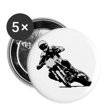 Supermoto - Supermotard - Lot de 5 grands badges (56 mm) - blanc - Devant