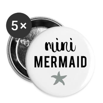 Mini Mermaid - Buttons groß 56 mm (5er Pack) - Weiß - Vorne