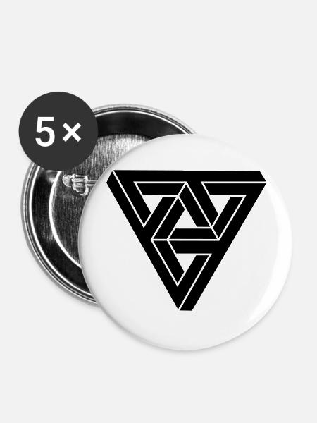 Optical illusion Triangle Minimal Shape - Buttons groß 56 mm (5er Pack) - Weiß