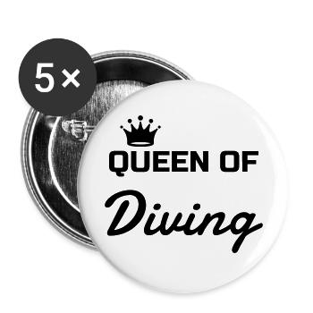 Tauchen / Taucher / Diving / Scuba Diving - Buttons groß 56 mm (5er Pack) - Weiß - Vorne