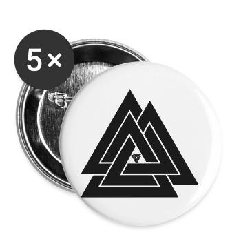 Valknut Wikinger Symbol - Buttons groß 56 mm (5er Pack) - Weiß - Vorne