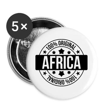 Africa / Africain / Afrique / Africain - Lot de 5 grands badges (56 mm) - blanc - Devant