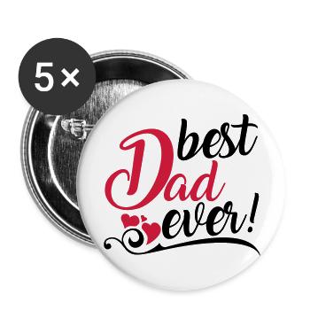 best Dad ever! - Buttons large 2.2''/56 mm (5-pack) - white - Front