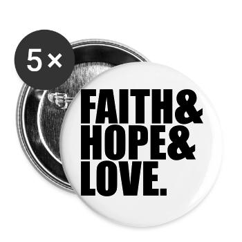 faith hope love liebe hoffnung glauben symbol team - Buttons groß 56 mm (5er Pack) - Weiß - Vorne