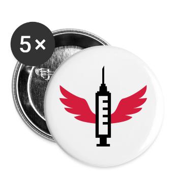 Infirmière / Infirmier / Hôpital / Médecine / - Lot de 5 grands badges (56 mm) - blanc - Devant