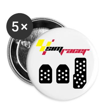SimRacing /// Simracer /// Top gear - Lot de 5 grands badges (56 mm) - blanc - Devant