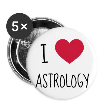 Astrologie / Astrologe / Stern / Horoskop / - Buttons groß 56 mm (5er Pack) - Weiß - Vorne
