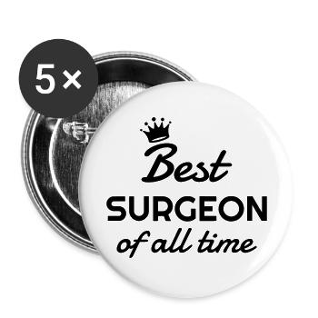 Doctor Arzt Surgeon Chirurg Surgery Chirurgie - Buttons large 2.2''/56 mm (5-pack) - white - Front