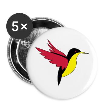 bird_02 - Lot de 5 grands badges (56 mm) - blanc - Devant