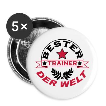 Bester trainer der welt - Buttons groß 56 mm (5er Pack) - Weiß - Vorne