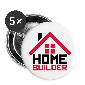 home home builder house build building logo de - Buttons large 2.2''/56 mm (5-pack) - white - Front