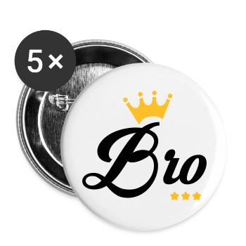 Frère Frangin Frere Naissance Bébé Frérot - Lot de 5 grands badges (56 mm) - blanc - Devant