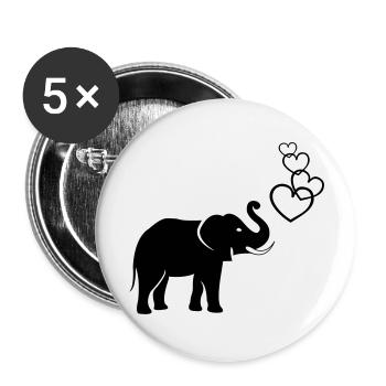 elefanten_love_02 - Lot de 5 grands badges (56 mm) - blanc - Devant