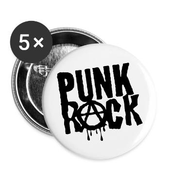 punk rock anarchy logo musique 2407 - Lot de 5 grands badges (56 mm) - blanc - Devant