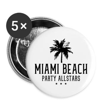 miami beach party allstars - Buttons groß 56 mm (5er Pack) - Weiß - Vorne