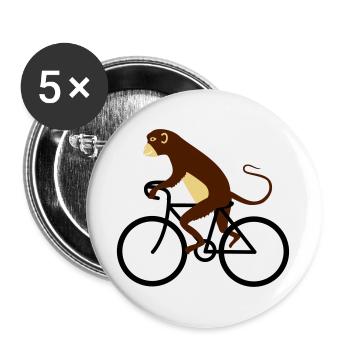 singe - Lot de 5 grands badges (56 mm) - blanc - Devant