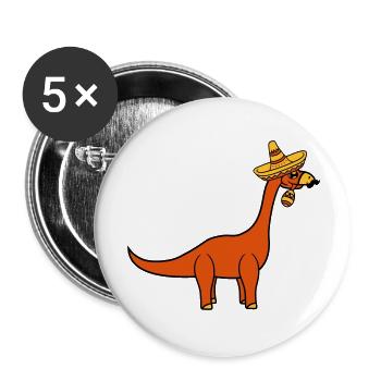 mexikaner südamerika sombrero mustache schnurrbart - Buttons groß 56 mm (5er Pack) - Weiß - Vorne
