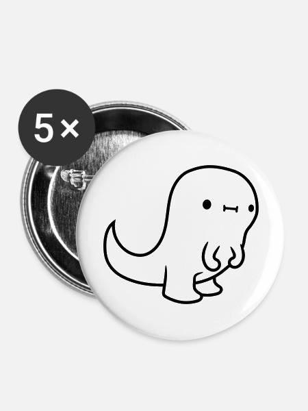Kleiner T Rex - Buttons groß 56 mm (5er Pack) - Weiß