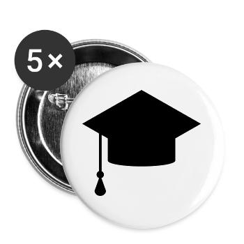 Doctor hat for graduation graduation hat gift - Buttons large 2.2''/56 mm (5-pack) - white - Front