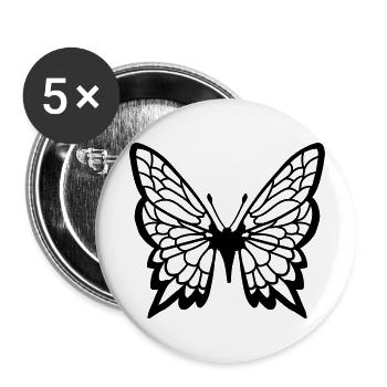 Beautiful Butterfly Design - Buttons large 2.2''/56 mm (5-pack) - white - Front