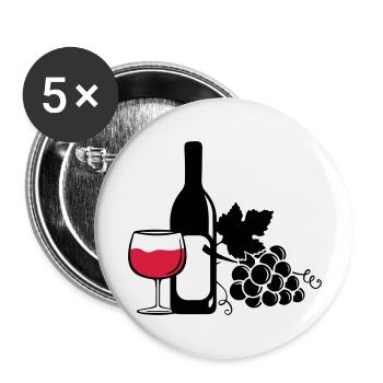 wine bottle grapes - Buttons groß 56 mm (5er Pack) - Weiß - Vorne