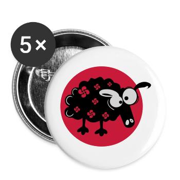 Mouton Euskadi - Lot de 5 grands badges (56 mm) - blanc - Devant