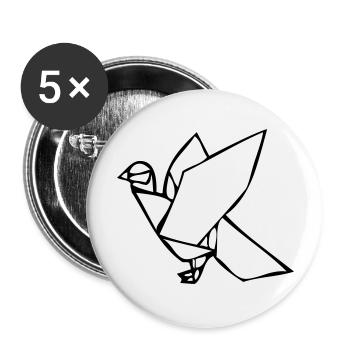 taube_001 - Buttons groß 56 mm (5er Pack) - Weiß - Vorne