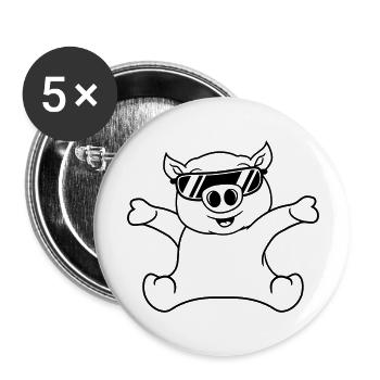 cool sunglasses sitting friendly small child baby - Buttons large 2.2''/56 mm (5-pack) - white - Front