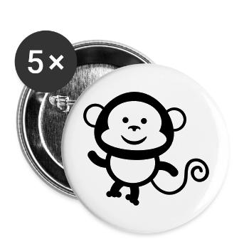 monkey comic - Buttons groß 56 mm (5er Pack) - Weiß - Vorne