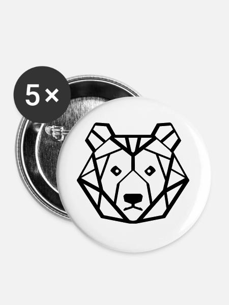 bear - Buttons large 2.2''/56 mm (5-pack) - white